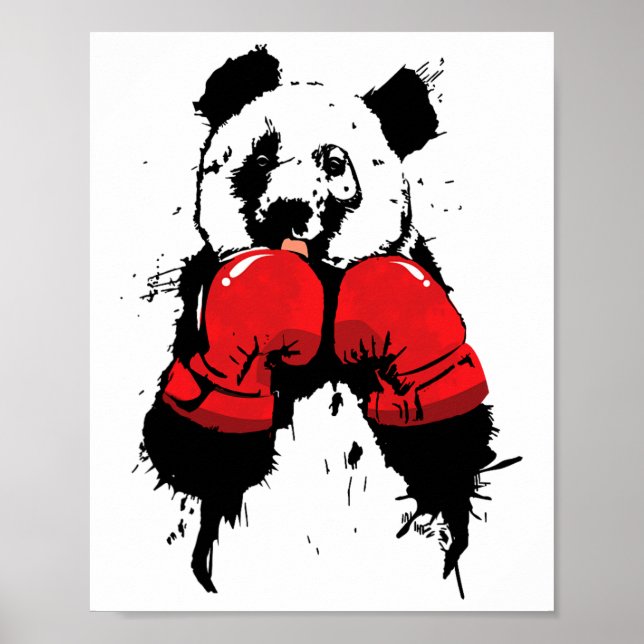 Pop Art Boxing Panda Bear Boxer  Poster (Front)