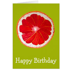 Pop art bright pink grapefruit birthday