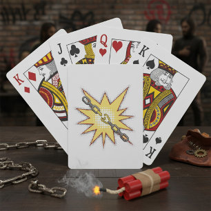 Pop Art Broken Chain Explosion Bold Comic Style  Playing Cards
