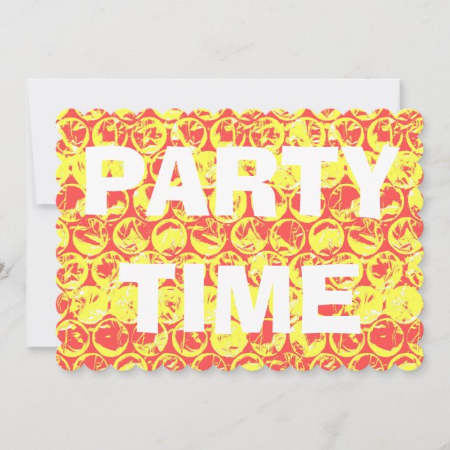 Pop art bubble wrap housewarming party invitation (Front)