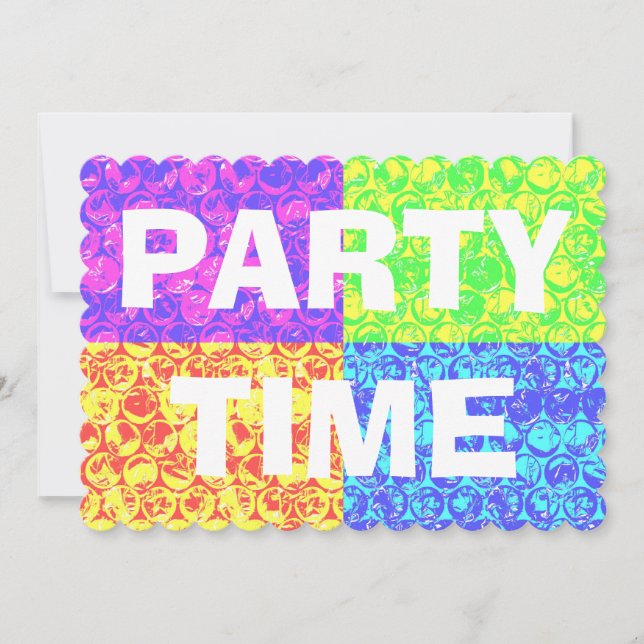 Pop art bubble wrap housewarming party invitation (Front)