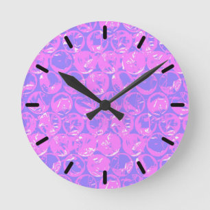 Pop art bubble wrap round clock