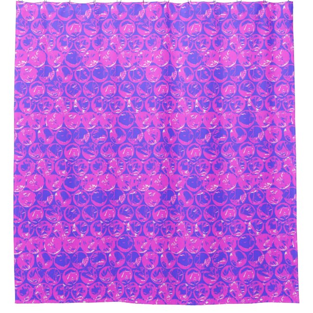 Pop art bubble wrap shower curtain (Front)