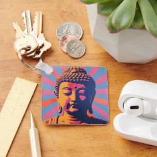 Pop Art Buddha Key Ring