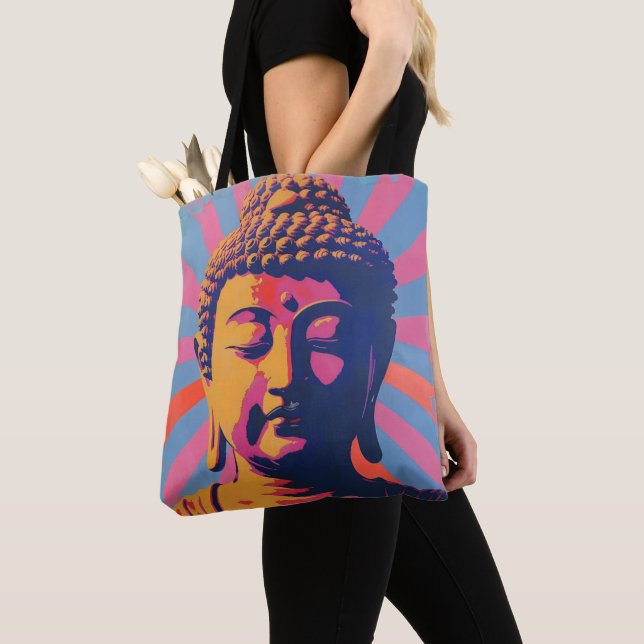 Pop Art Buddha Tote Bag (Close Up)