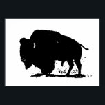 Pop Art Buffalo Bison Silhouette Poster<br><div class="desc">Modern American historical images & artworks  - Digitally edited pop art photography</div>