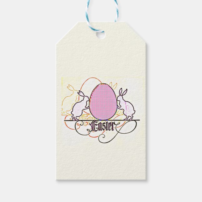 Pop Art Bunny Silhouttes Gift Tags (Front)