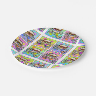 POP ART BURGER PAPER PLATE