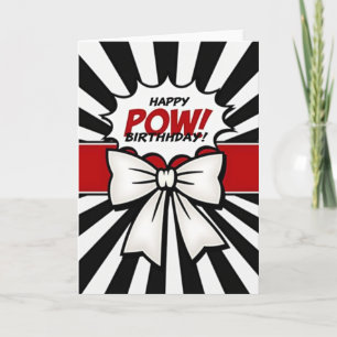 Pop Art Burst Birthday Card