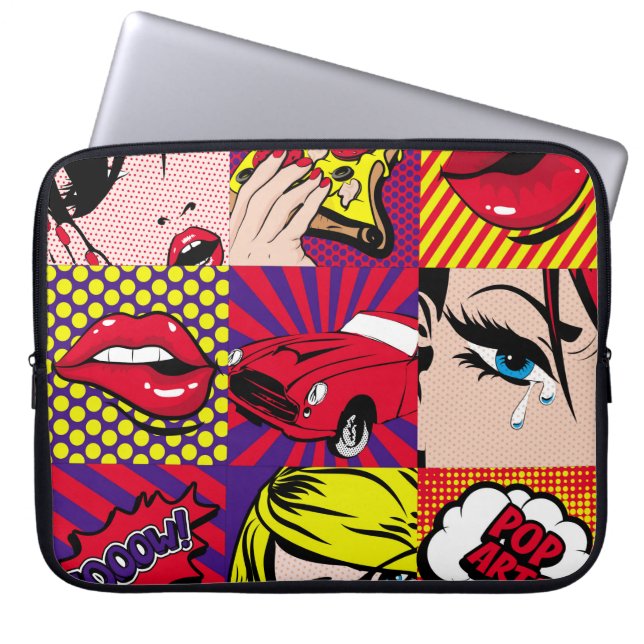 Pop art Card Illustrationpattern,art,comic,pop,ret Laptop Sleeve (Front)