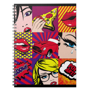 Pop art Card Illustrationpattern,art,comic,pop,ret Notebook