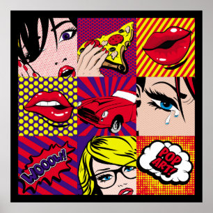 Pop art Card Illustrationpattern,art,comic,pop,ret Poster