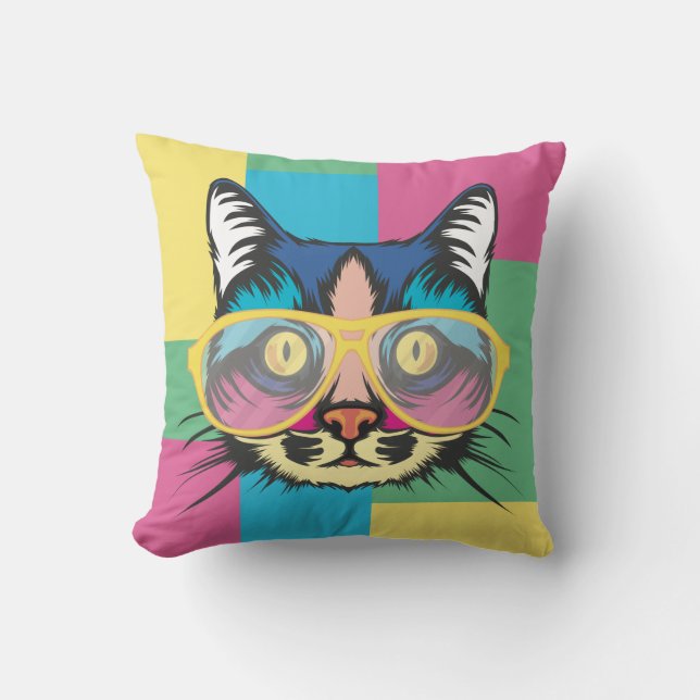 Pop Art Cat Cushion (Front)