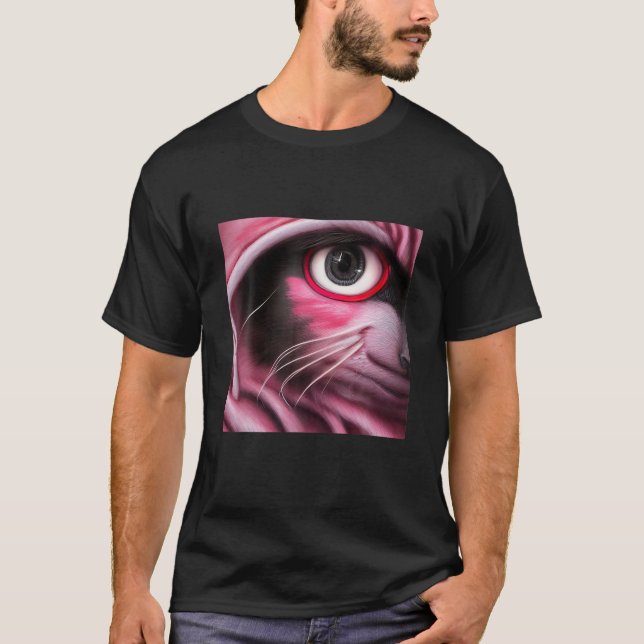Pop Art Cat's Eye Kitten Fun Design For Men T-Shirt (Front)