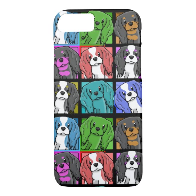 Pop Art Cavalier King Charles Spaniel iPhone 7 cas Case-Mate iPhone Case (Back)