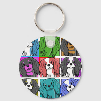 Pop Art Cavalier King Charles Spaniel Key Ring