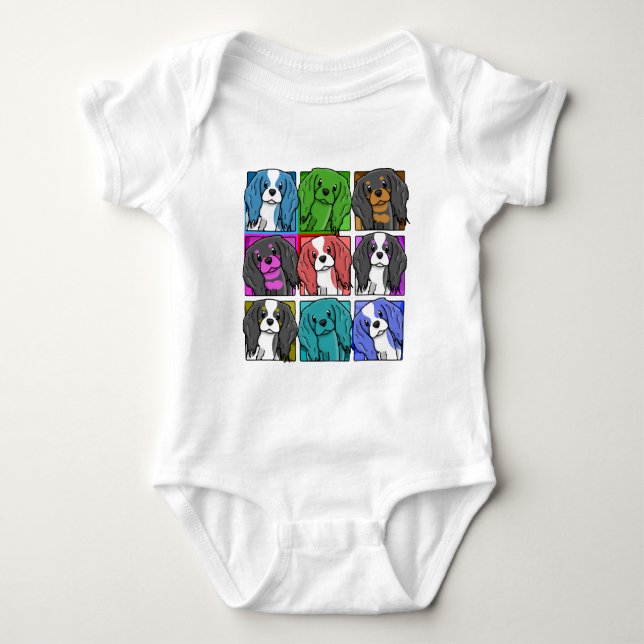 Pop Art Cavalier King Charles Spaniel T-Shirt (Front)