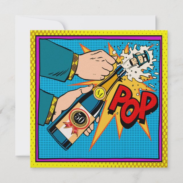 Pop Art Celebration by the Year Invitation (Front)