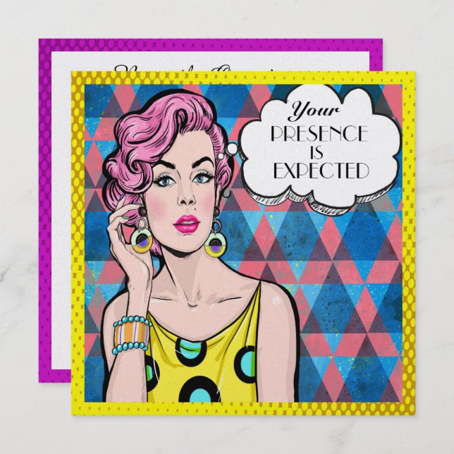 Pop Art Celebration Invitation (Front/Back)