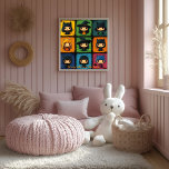Pop Art Chibi Witches Grid Cute Halloween Wall Art<br><div class="desc">This adorable pop art-inspired chibi witches grid design captures the playful side of Halloween. Featuring colourful and charming little witches in a variety of costumes, this fun and festive wall art is perfect for Halloween enthusiasts and those who love cute, whimsical décor. Ideal for children's rooms, seasonal decoration, or gifts,...</div>