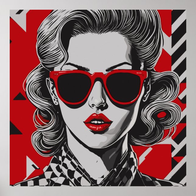 Pop art chic portrait of a woman  poster (Front)