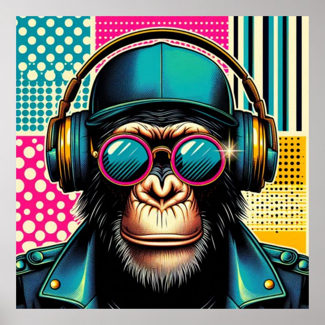 POP ART CHIMPANZEE 5 POSTER (Front)