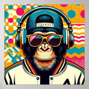 POP-ART CHIMPANZEE POSTER