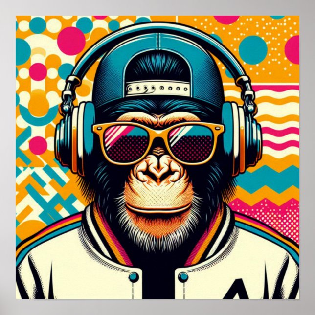 POP-ART CHIMPANZEE  POSTER (Front)