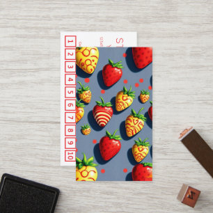 Pop Art Chocolate Strawberries loyalty punch card