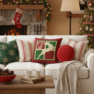 Pop art Christmas deer Cushion