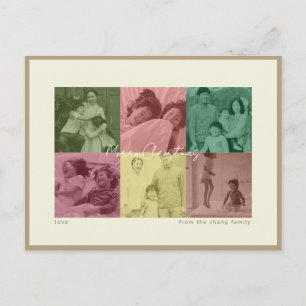 Pop Art Christmas photo collage Holiday postcard