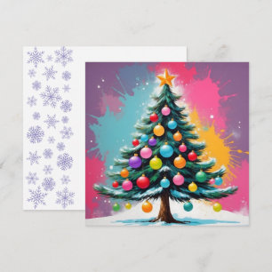 Pop Art Christmas with Splashes of Colours Holiday Card