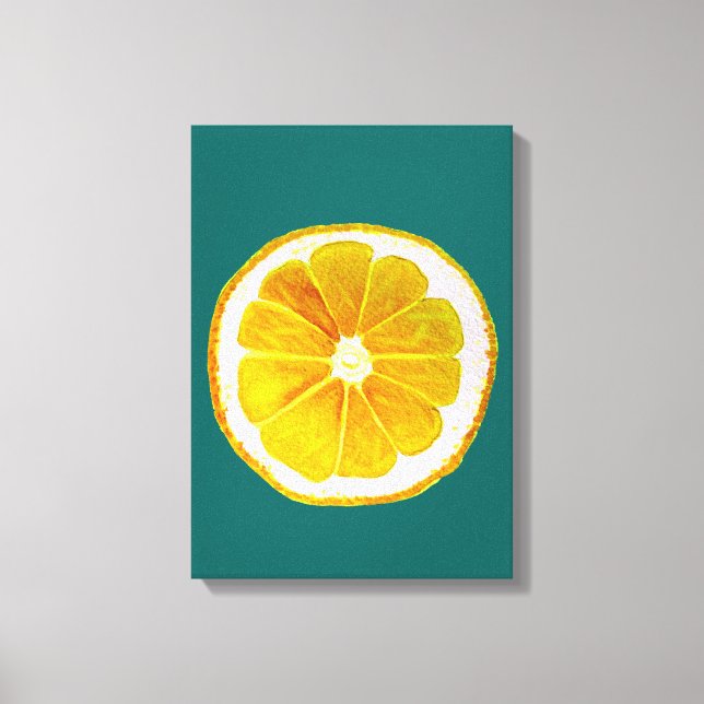 Pop art citrus lemon yellow original canvas print (Front)