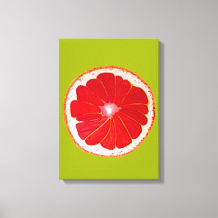 Pop art citrus pink grapefruit original canvas print