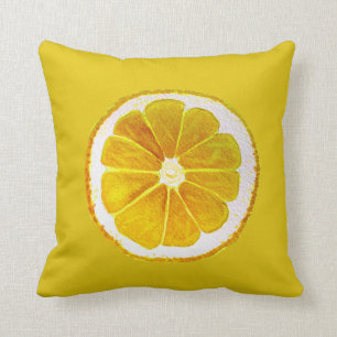 Pop art citrus yellow lemon original  art cushion