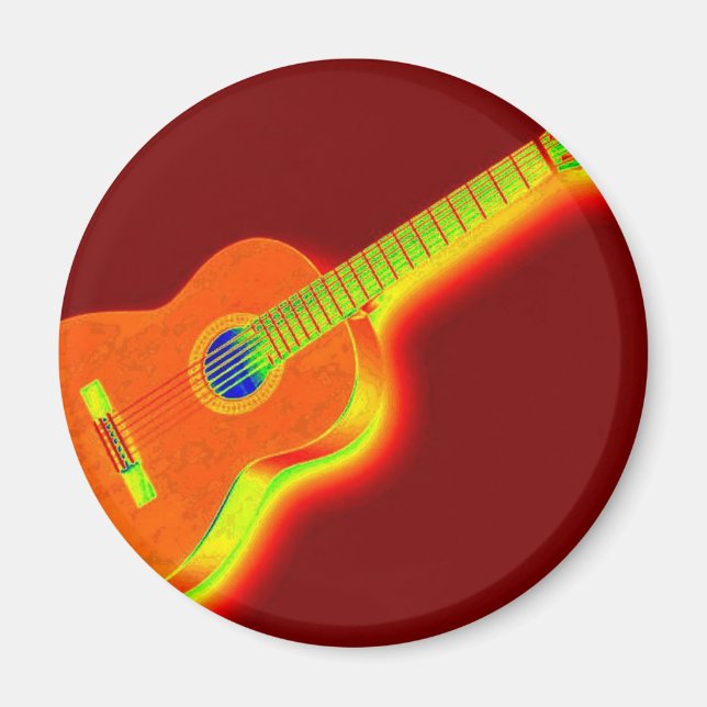Pop Art Classical Guitar Magnet (Front)