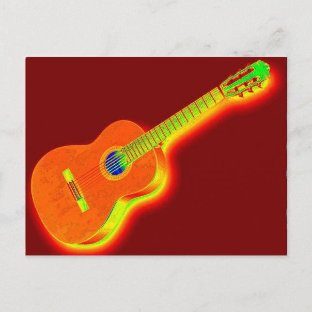 Pop Art Classical Guitar Postcard (Front)