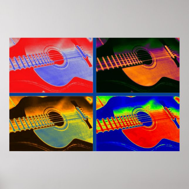 Pop Art Classical Spanish Guitar Poster (Front)