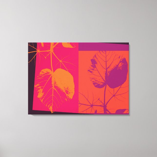 Pop Art Close-up Leaves Abstract Canvas Print (Front)