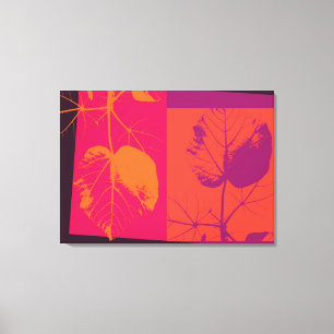 Pop Art Close-up Leaves Abstract Canvas Print