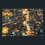 Pop Art Cockapoo gift home decor Tea Towel<br><div class="desc">A bold and unique cockapoo design featuring a vintage gangster-style scene, perfect for adding personality to your home. This cushion design stands out with its retro look and playful concept, making it a great conversation piece for any dog lover. Perfect for: Cockapoo owners Fans of vintage or gangster-style artwork Unique...</div>