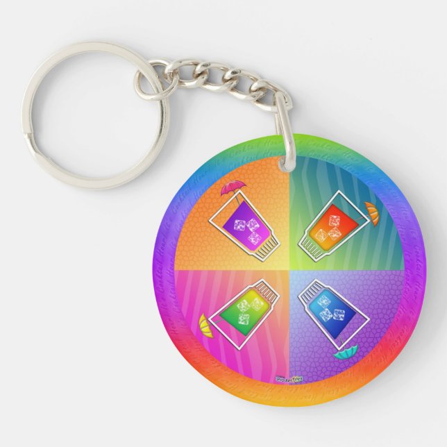 Pop Art COCKTAILS RD. ACRYLIC KEYCHAIN (Front)