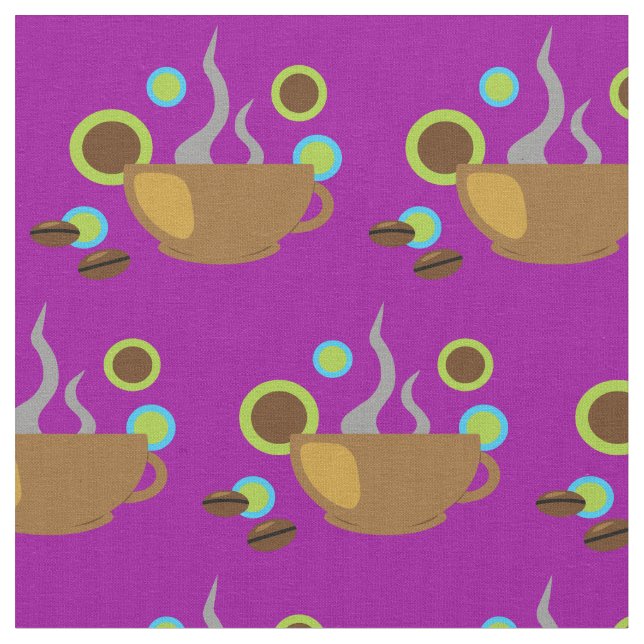 Pop Art Coffee Fabric (Close Up)