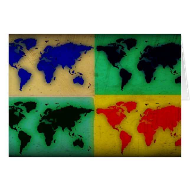 pop art color world map (Front Horizontal)