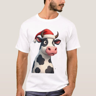 Pop Art Colorful Cow Christmas T-Shirt (1)