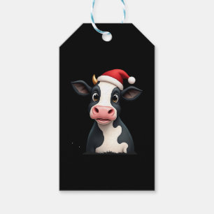 Pop Art Colorful Cow Christmas T-Shirt (1) Gift Tags