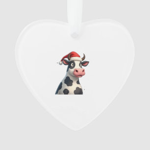 Pop Art Colorful Cow Christmas T-Shirt (1) Ornament