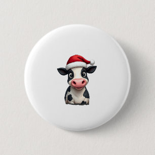 Pop Art Colorful Cow Christmas T-Shirt (3) 6 Cm Round Badge