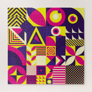 Pop art, colorful geometric shapes. jigsaw puzzle