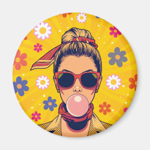 Pop Art Colorful Modern Art Vibrant Magnet